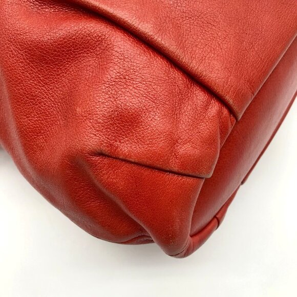 Coach Burnt Orange Leather Madison Lindsey Convertible Satchel 18641 - Picture 9 of 11